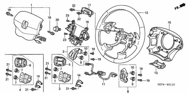 Steering Wheel (SRS) (-'06) for 2004 Acura TL #0
