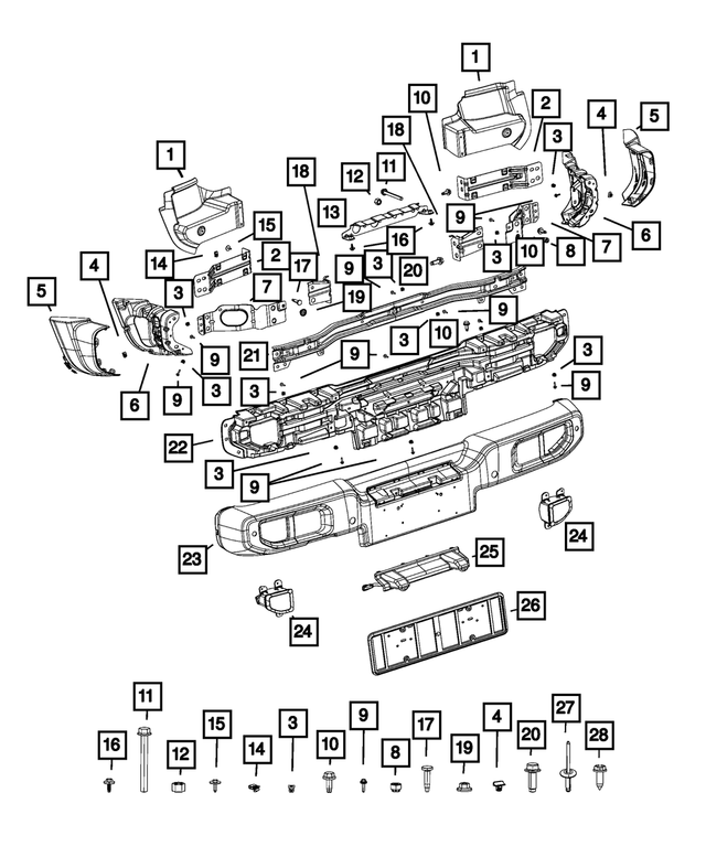 68349549AC - Frame, Bumper and Fascia: Rear Bumper Bracket, Left for Mopar Image image