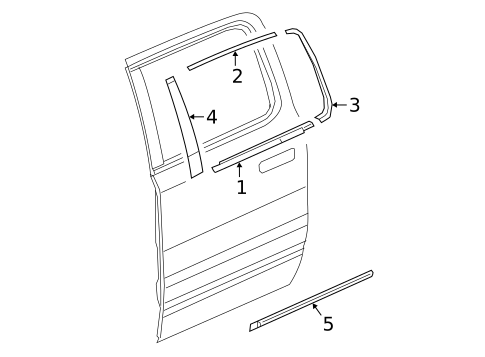 Exterior Trim - Rear Door for 2020 Ram 1500 #1