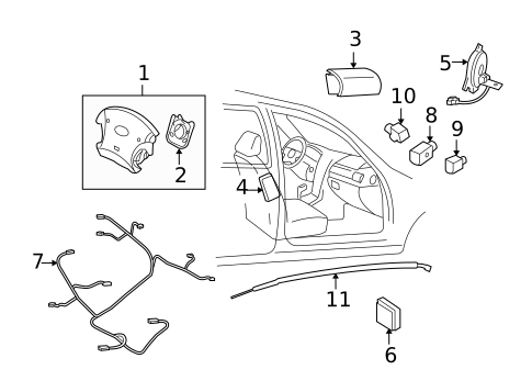 Air Bag Components for 2011 Hyundai Azera #0