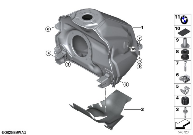 16115A79076 - Fuel Supply: Fuel Tank - Nightblack uni for BMW-Motorrad Image