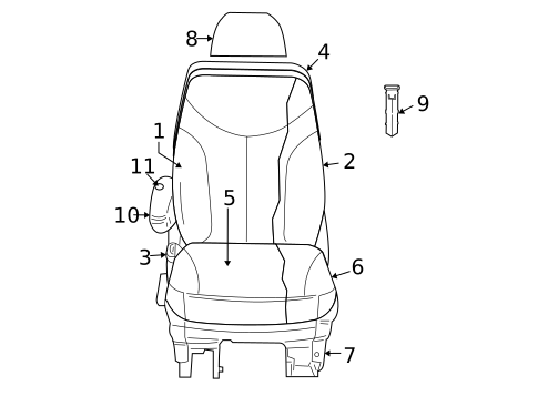 Front Seat Components for 2009 Dodge Grand Caravan #2