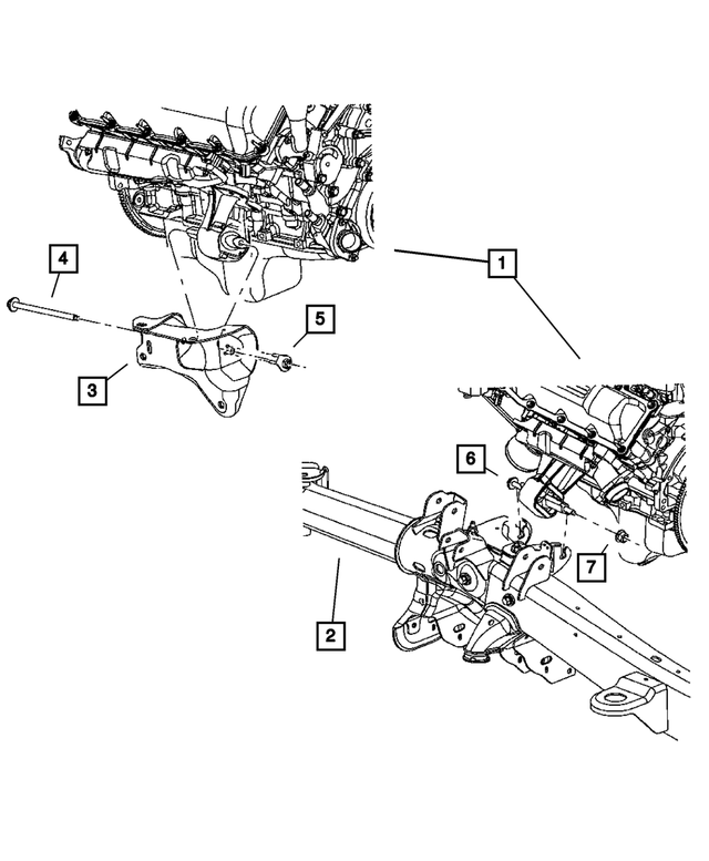 52855236AD - Engine Mounting: Engine Mount Bracket, Right for Mopar Image