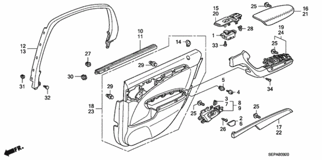 Rear Door Lining for 2008 Acura TL #0
