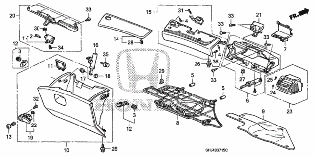 Instrument Panel Garnish (Passenger Side) for 2007 Honda Odyssey #0