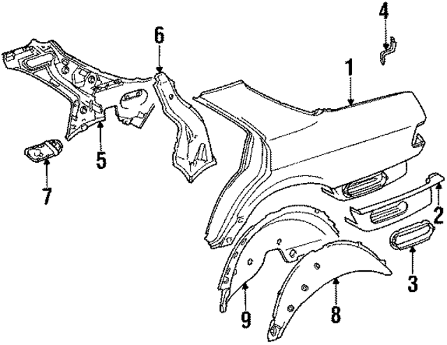 1266300121 - Body: Outer Panel for Mercedes-Benz Image
