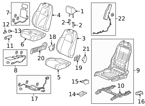 Passenger Seat Components for 2017 Honda CR-V #1