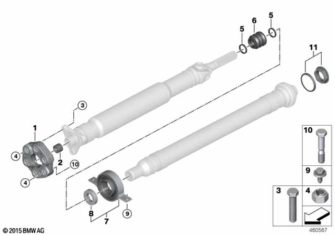 Prop Shaft, Single Components for 2015 BMW 330e #0