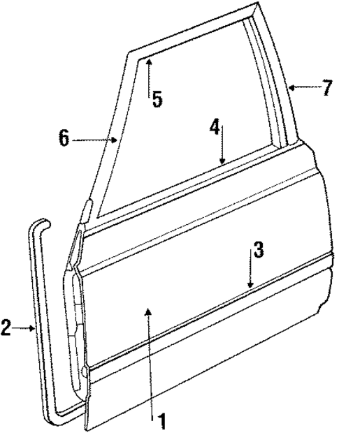 Exterior Trim - Door for 1985 Dodge 600 #0