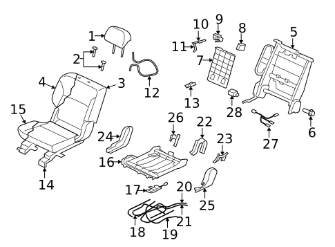 Rear Seat Components for 2007 Mitsubishi Outlander #2