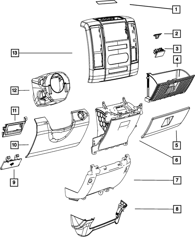 1JQ68XDVAA - Interior Trim: Glovebox Door Latch for Mopar Image