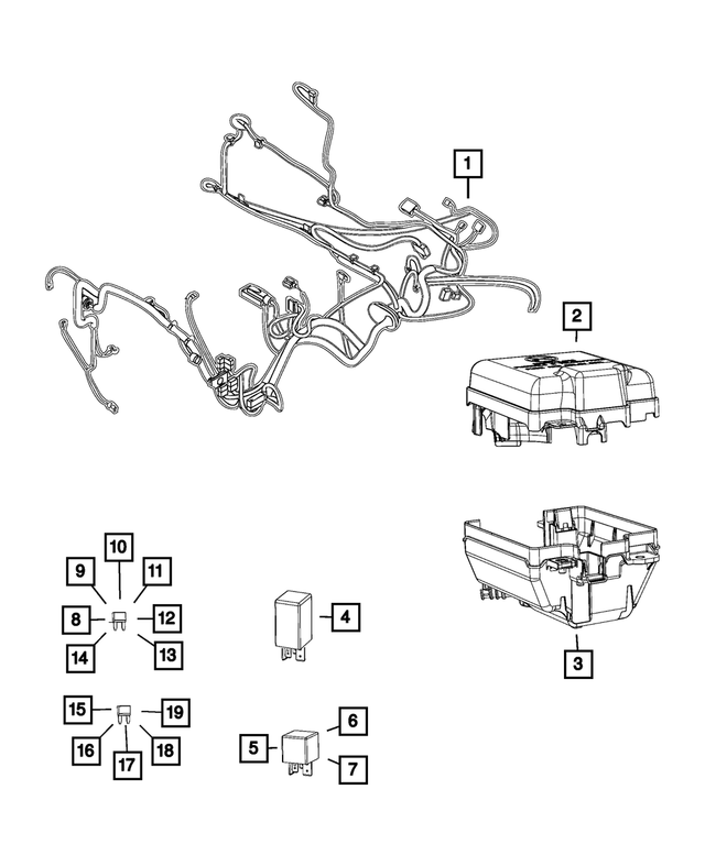 68266405AA - Electrical: Front End Lighting Wiring for Mopar Image
