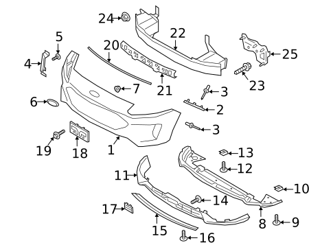 Bumper & Components - Front for 2020 Ford Escape #0