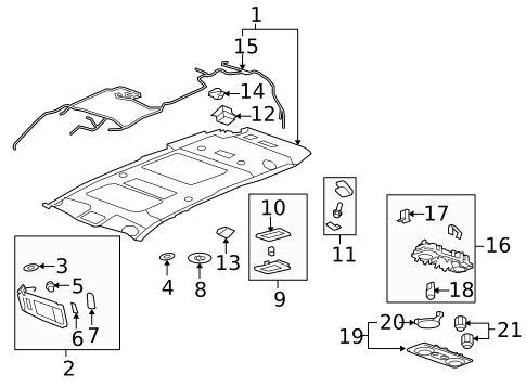 Interior Trim - Roof for 2011 Chevrolet Traverse #0