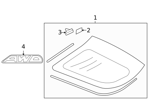 Glass & Hardware for 2004 Subaru Impreza #0