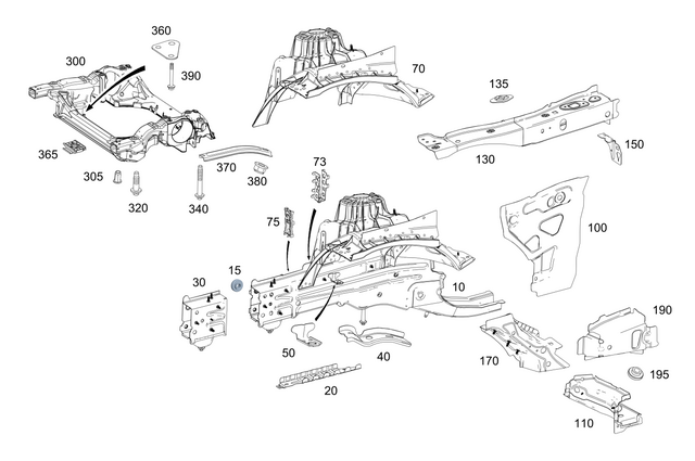 6253 - Cowl, Front Panel: Rivet Nut for Mercedes-Benz Image image