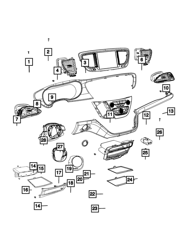 68437339AI - Interior Trim: Display Center Stack for Mopar Image image