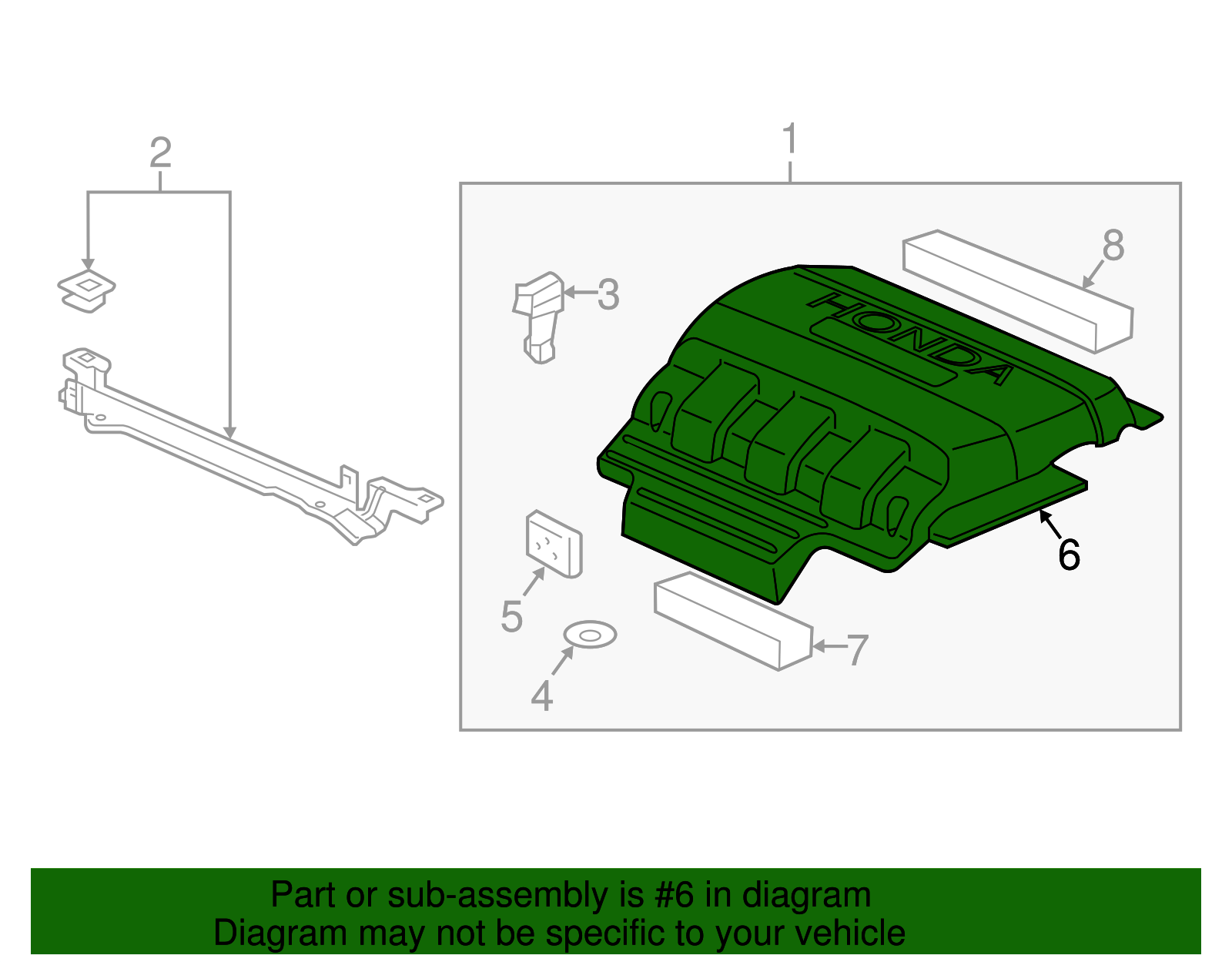 OEM 2009-2010 Honda Pilot Engine Cover Insulator 17141-RN0-A00 | Honda ...