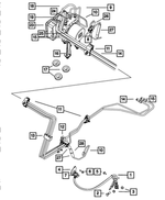 5140864AA - Brakes: Brake Hose, Left for Chrysler: 300 | Dodge: Challenger, Charger, Magnum Image
