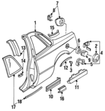 10128170 - Body: Fuel Door Hinge for Buick: Regal | Oldsmobile: Calais, Cutlass Calais, Cutlass Supreme | Pontiac: Grand Prix Image