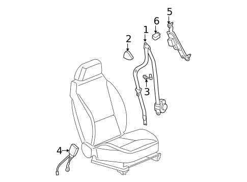 Front Seat Belts for 2009 Saturn Aura #0