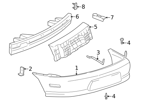 Bumper & Components - Rear for 1999 Pontiac Sunfire #0