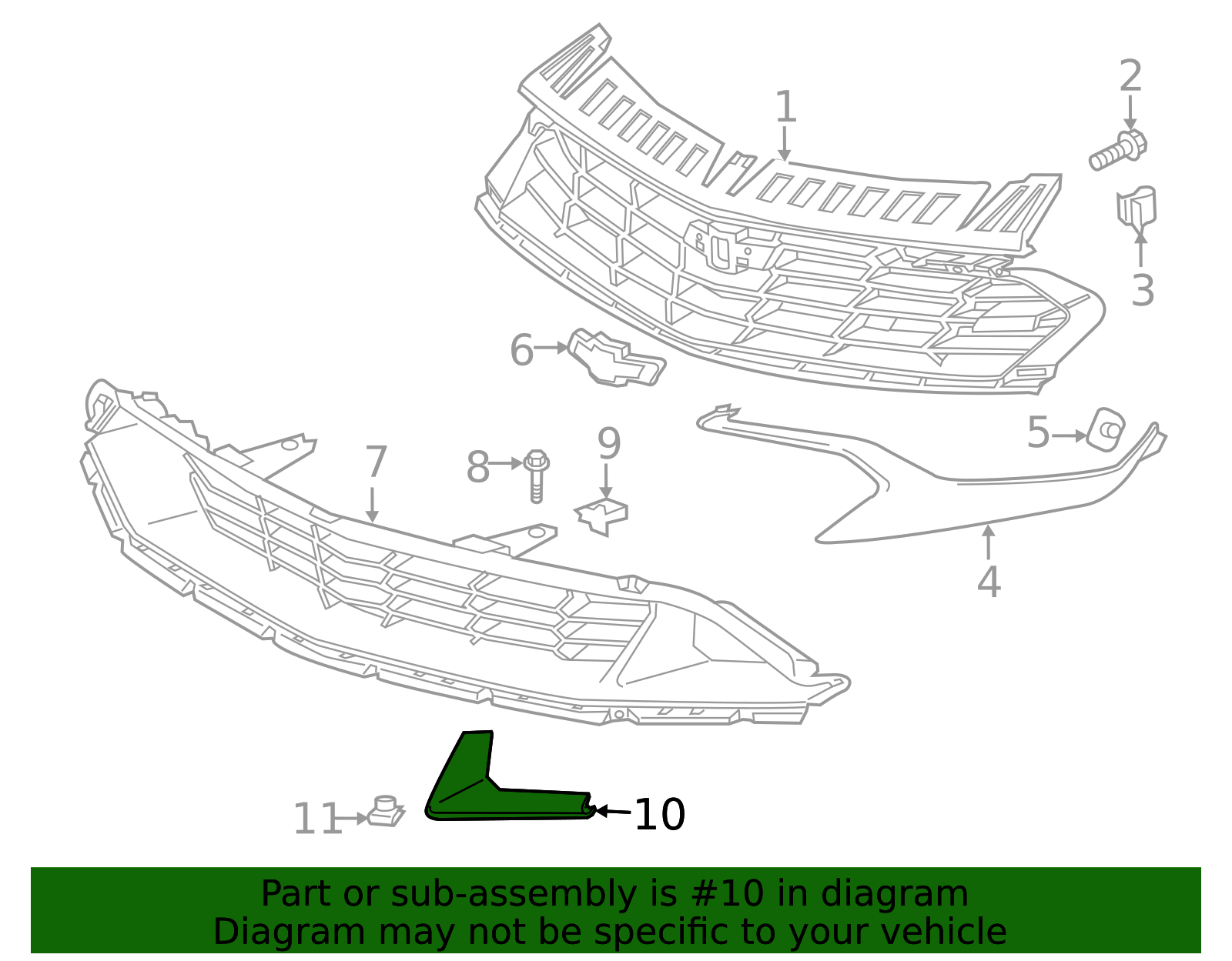 84324801 - High-Quality Passenger Side Grille Insert for AutoNation Parts