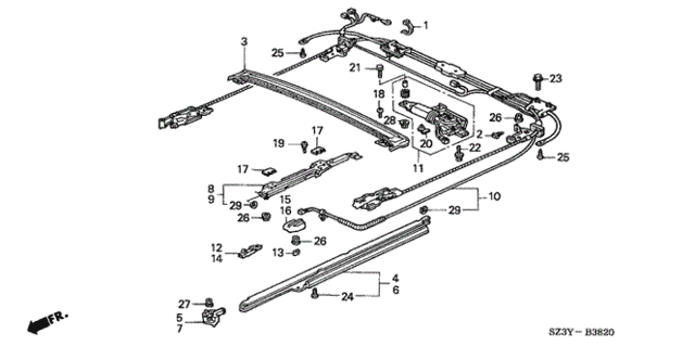 Roof Slide Components for 2004 Acura RL #0