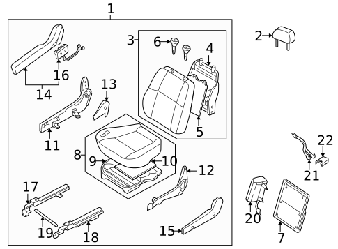 Front Seat Components for 2004 Nissan Pathfinder #0