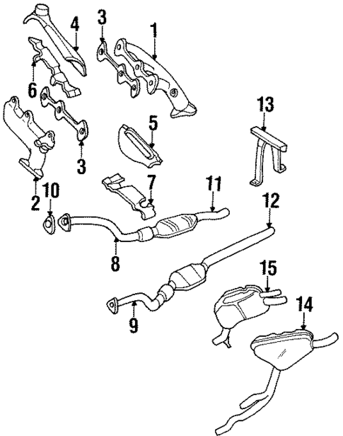 Exhaust Components for 1994 Audi 100 Quattro #0