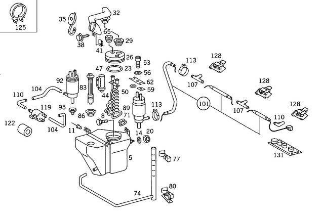 914031004225 - Windshield Washer: Tapping Screw for Mercedes-Benz: 300SD, 400SE, 400SEL, 500SEL, 600SEL, S420 Image image