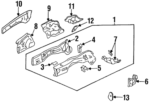 Structural Components & Rails for 1994 Honda Accord #0