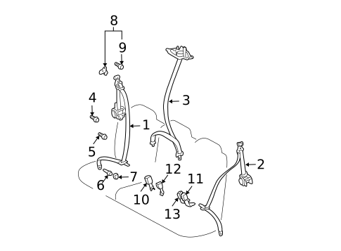 Seat Belt for 2005 Toyota Sienna #0