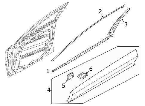 Exterior Trim - Front Door for 2023 Genesis GV80 #0