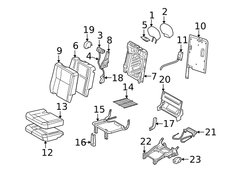 Rear Seat Components for 2007 Saturn Relay #1