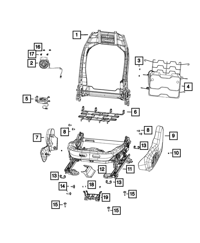 68247969AC - Interior Trim: Front Seat Back Frame for Mopar Image