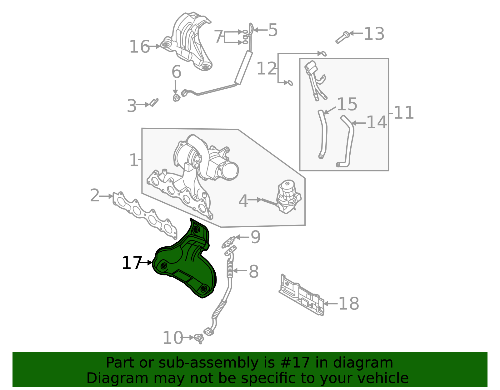 28525-2B711 - Turbocharger Mount Heat Shield 2021-2023 Kia Seltos | Kia ...