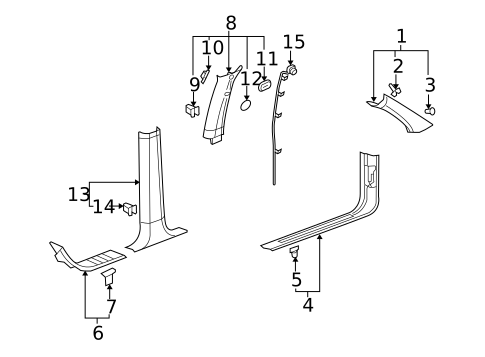 Interior Trim - Pillars for 2005 Saab 9-7x #0