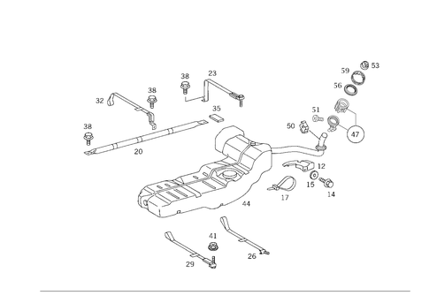 Fuel Tank with Detachable Parts for 1999 Mercedes-Benz ML430 #1