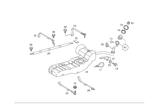 1634710241 - Fuel System: Holder for Mercedes-Benz: ML320, ML55 AMG Image image