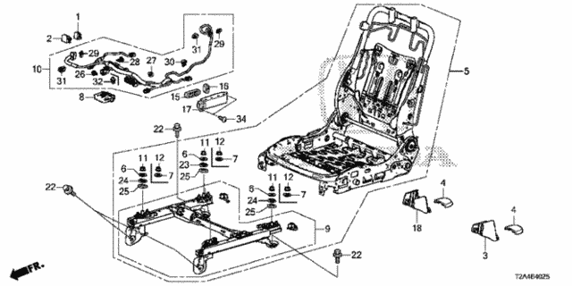 Front Seat Components (R.) (Power Seat) (Tachi-S) for 2016 Honda Accord #0