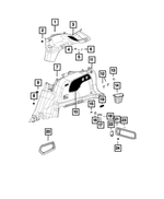 68175335AA - Interior Trim: Trim Screw for Chrysler: 200, Pacifica, Voyager | Dodge: Charger Daytona, Dart, Durango, Hornet | Jeep: Cherokee, Compass, Grand Cherokee, Grand Cherokee L, Grand Cherokee WK, Grand Wagoneer, Wagoneer, Wagoneer S | Ram: 1500 Image