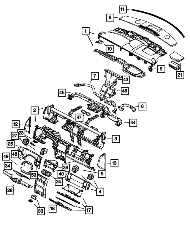 « 1FU641J1AA – Instrument Panel and Radios and Consoles : Instruments, Haut Panneau pour Mopar Image »