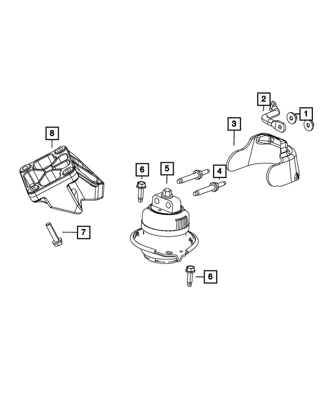 6102019 - 6.4L Gas; Engine: Hex Head Bolt And Washer, Mounting for Mopar Image