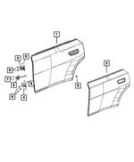 68588588AE - Doors, Door Mirrors and Related Parts: Rear Door, Right for Mopar Image