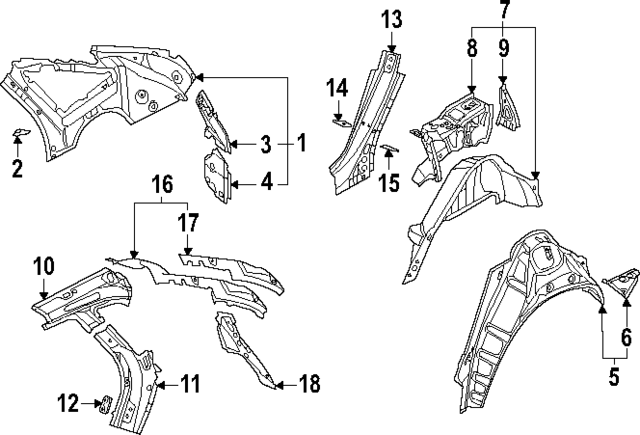 80F809052STL - Body: Inner Panel for Audi Image