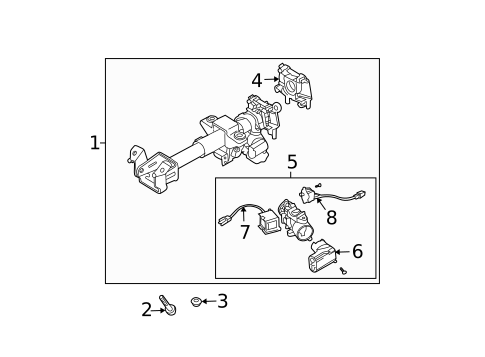 Steering Column Assembly for 2011 Chevrolet Aveo5 #0