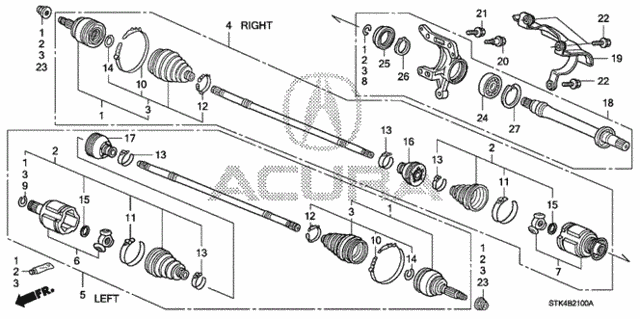 Driveshaft - Half Shaft for 2008 Acura RDX #0