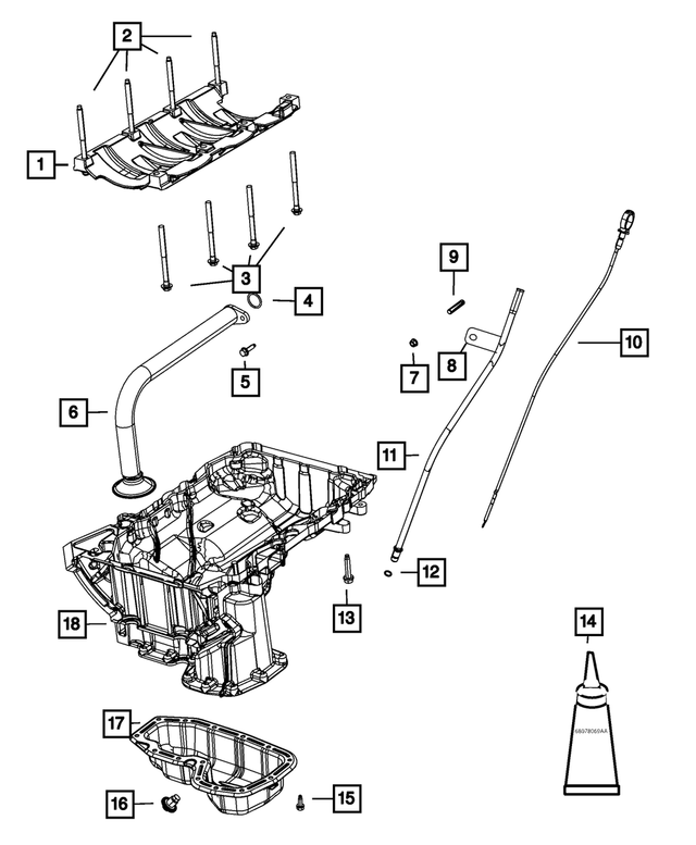 6509507AA - Engine: Double Ended Stud, Mounting for Mopar Image