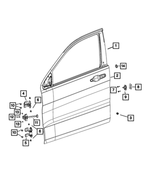 68376998AH - Doors, Door Mirrors and Related Parts: Front Door, Right for Mopar Image image